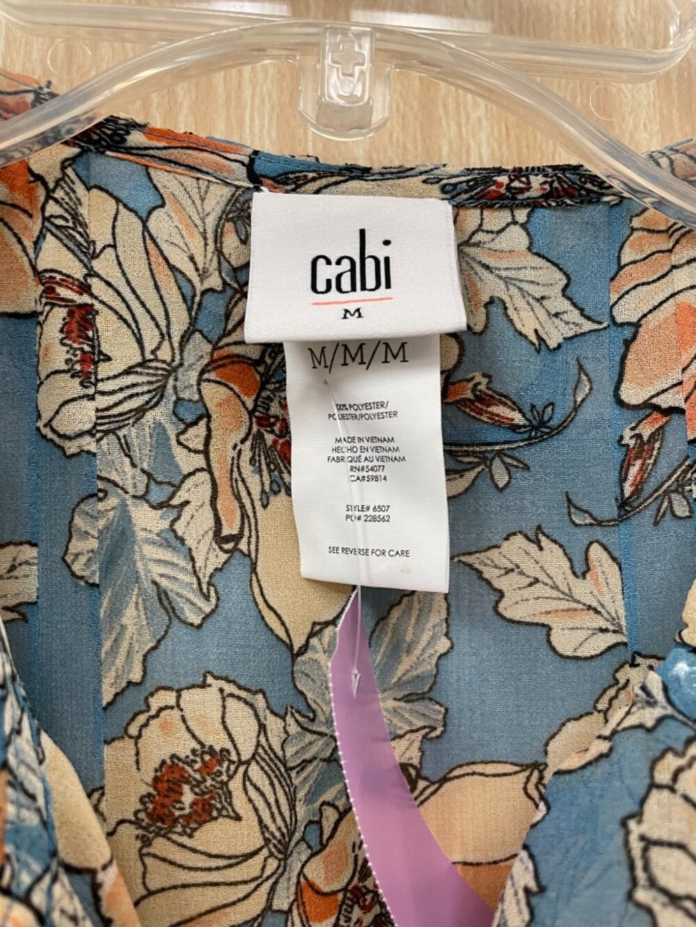 Cabi Blue Floral Cherish Top Size Medium - Picture 2 of 4